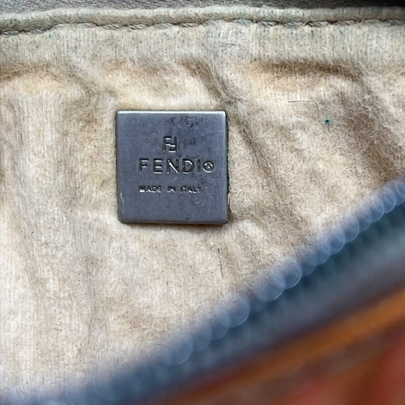 Fendi Zucco Zucchino Orange Peach Clear Coated Canvas Zip Pouch Clutch Bag - Picture 6 of 12